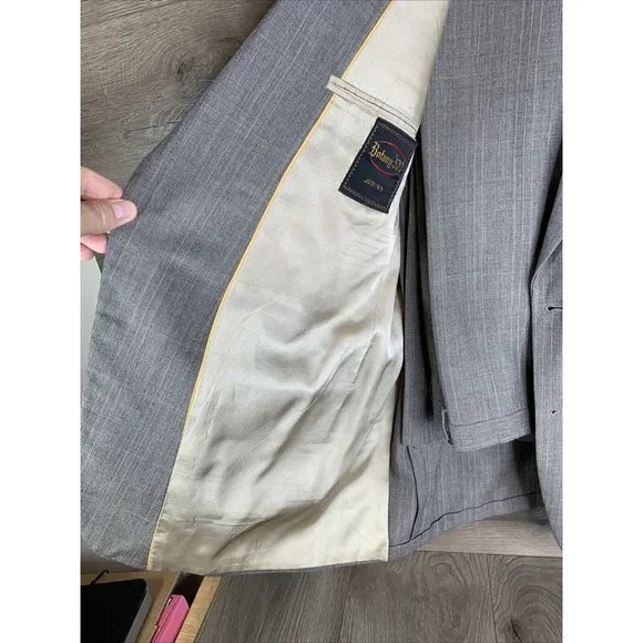 Botany 500 Joslins Mens 2 piece Suit Rose Grey w/Pinstripes See Desc for Measure - Picture 7 of 16